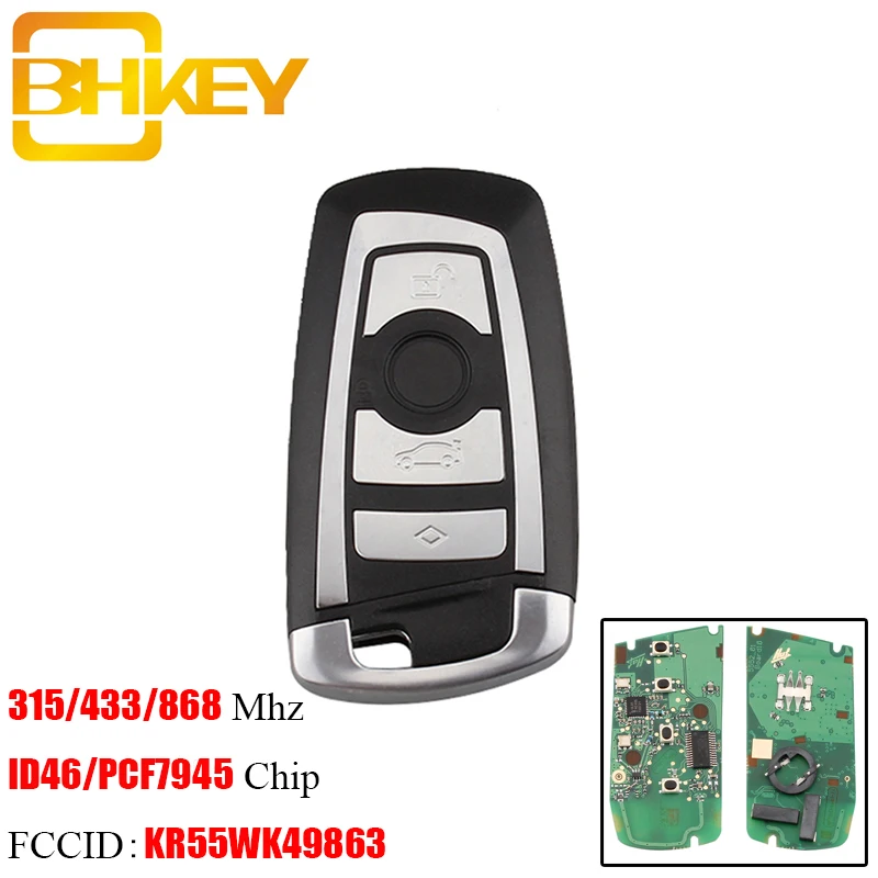 Bhkey 315/433/868 МГц дистанционный смарт ключ-брелок для BMW KR55WK49863 CAS4 Cas4+ F Системы для BMW 3 5 7 серия 2009- Оригинальные ключи