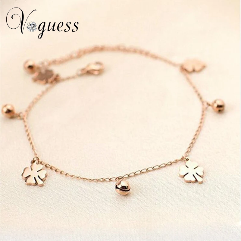 

VOGUESS Rose Gold Color Anklet Bracelet Foot Chain Body Jewelry Trendy Flower Anklets For Women Cheap Jewelry