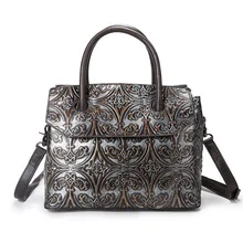 Женская сумка из натуральной кожи, сумка через плечо с верхней ручкой, Женская Роскошная кисть, цветная сумка через плечо, Ретро сумка-тоут