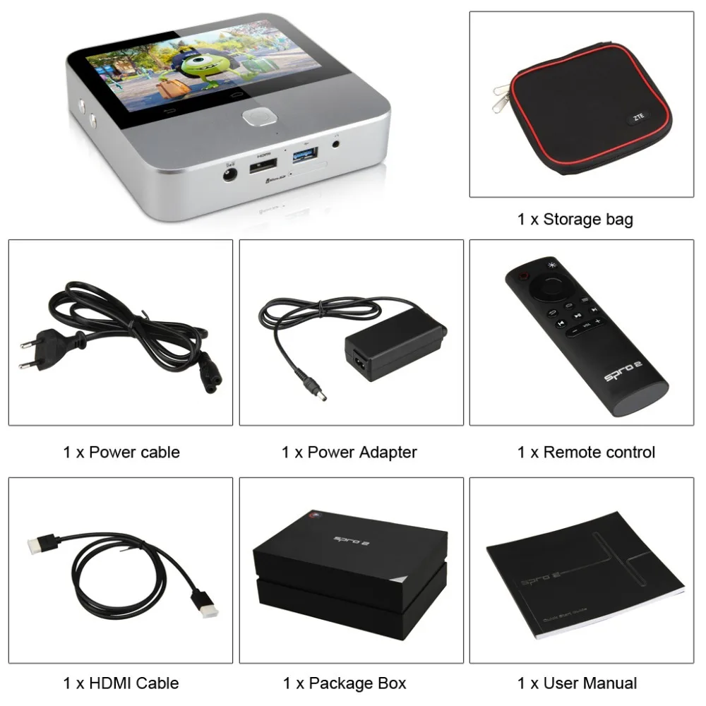 Zte spro 2 200lumen smart hd pico projector tideloft
