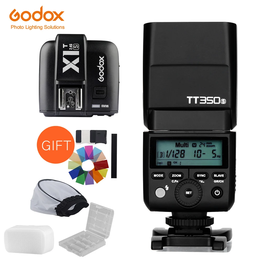 Вспышка для камеры Godox Mini Speedlite TT350S TTL HSS GN36 + фотопередатчик беззеркальной