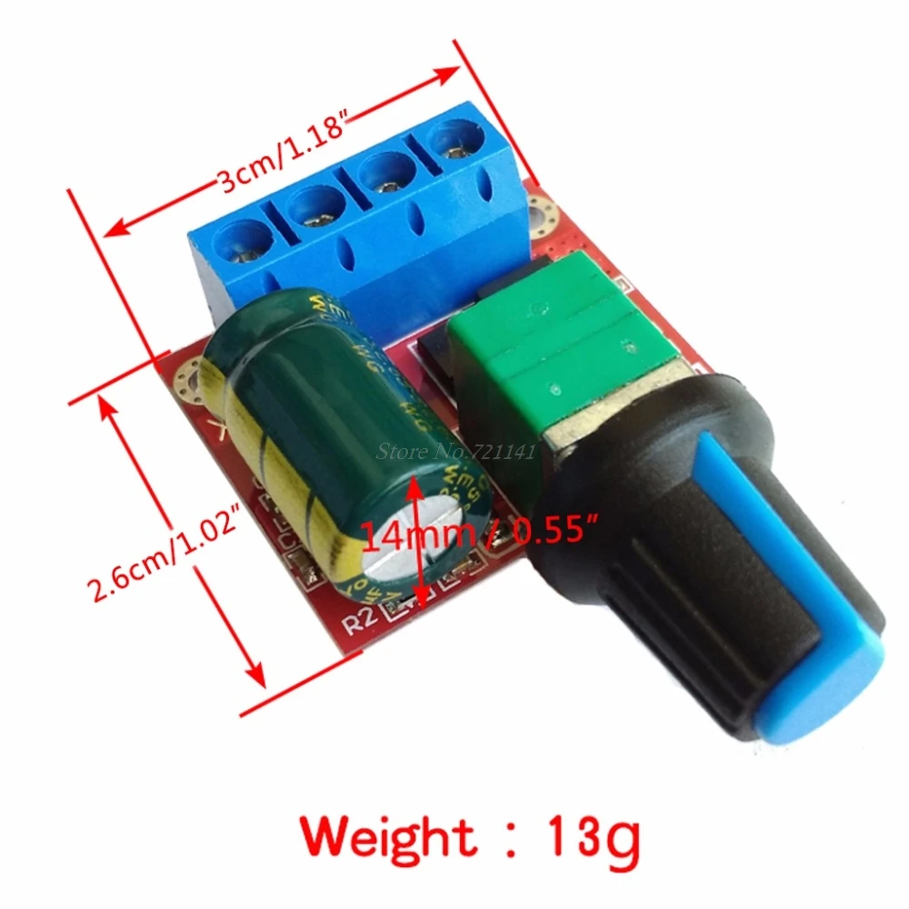 Mini DC Motor PWM Speed Controller 5A 4.5V-35V Speed Control Switch LED ZYBCP 