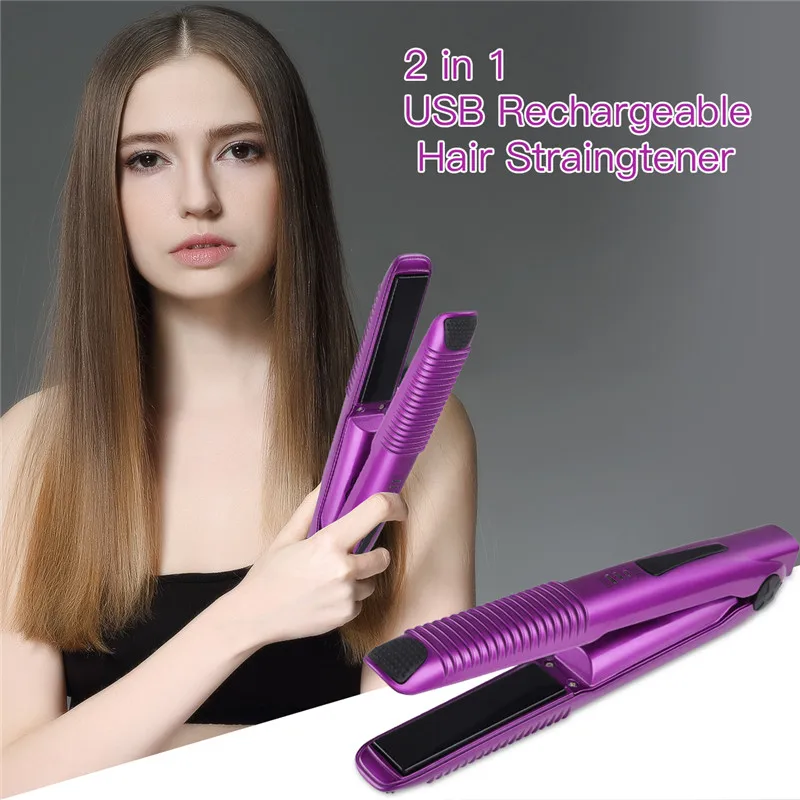 Najtaniej 2 w 1 Mini bezprzewodowa lokówka z prostownicą USB akumulatorowa prostownica do włosów prostownica do włosów przenośne urządzenie do stylizacji podróży