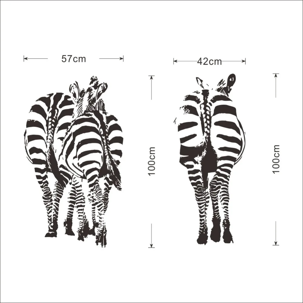 Зебра настенные Стикеры с лошадью украшение гостиной и спальни 8389. Diy виниловые животные adesivo de paredes домашние наклейки художественная бумага для постеров 3,5
