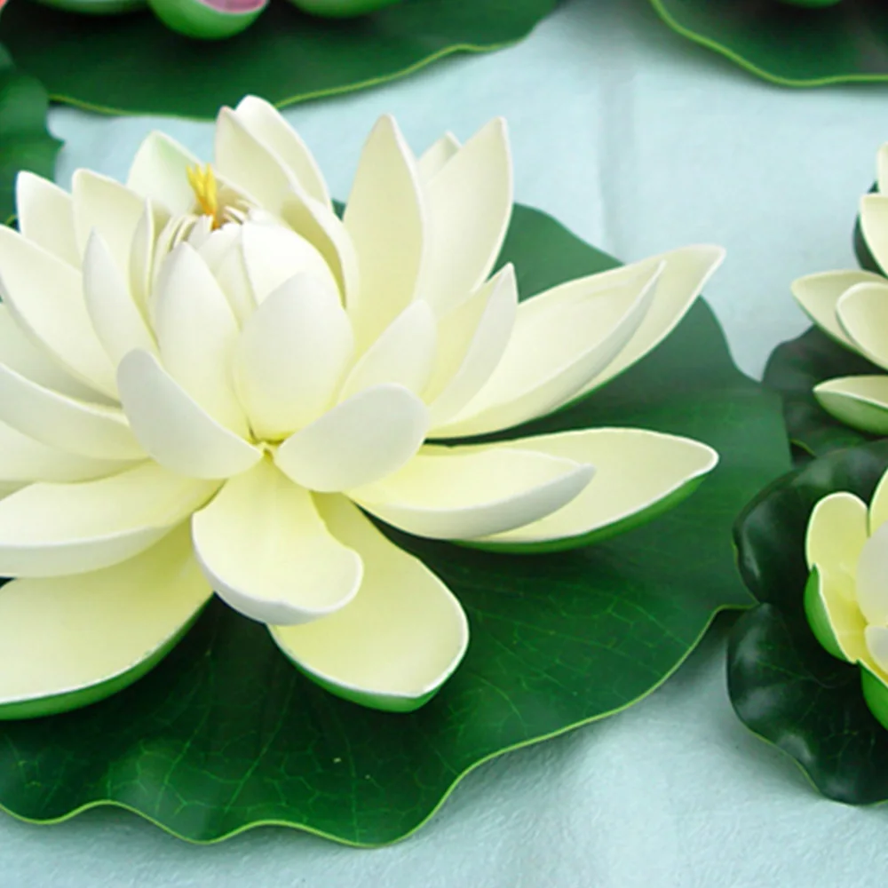 Реалистичное искусственное моделирование лотоса плавающий цветок декоративный бассейн пруд растение орнамент домашний сад Декор