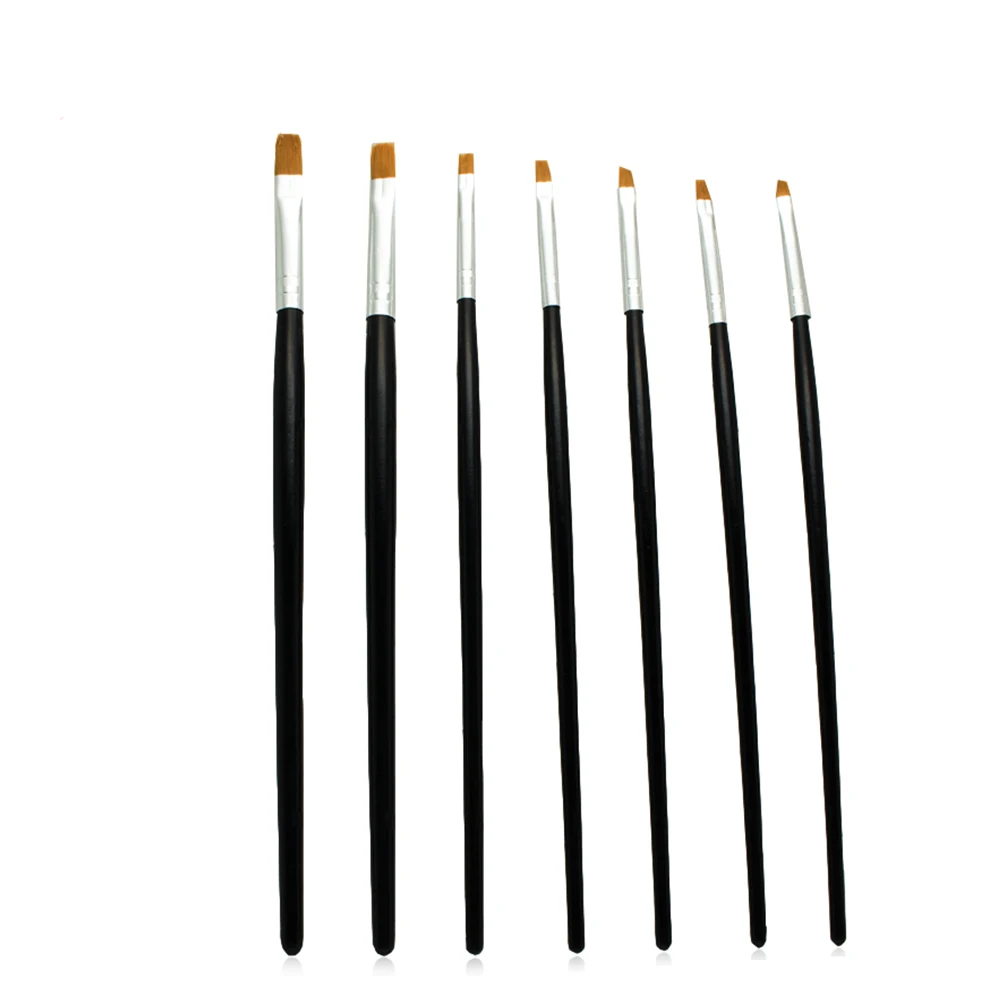 7pcs/Lot Wooden Handle Brush Nail Sets Professional/Home Use For Nail Art Brushesin Nail