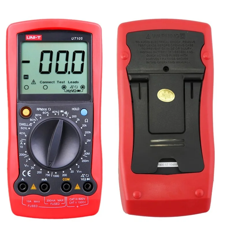 

Automotive Multimeter UT105 Multi-Purpose Meters DC Ammeter UNI-T UT105 with LCD Digital Ammeter Handheld UT105 Multimeter