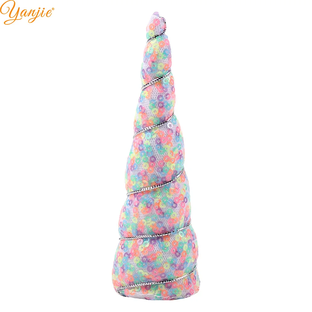 

10pcs/lot 5'' Glitter Colorful Sequins Unicorn Horn For Girls 2019 New Kids Unicorn Party Women Festival DIY Hair Accessories