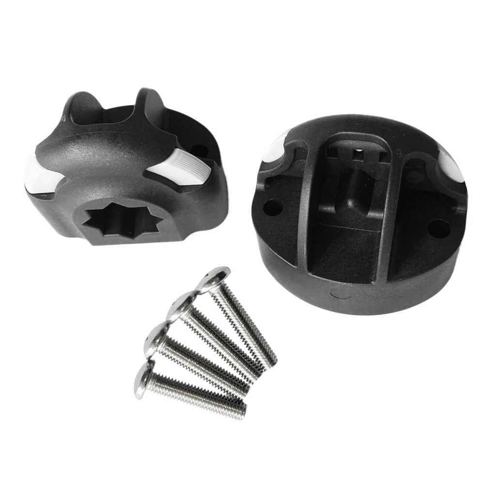 2 Pack Lightweight Nylon Kayak Boat Sea Fishing Rod Holder Mount Base Tackle Kit Accessory, Black