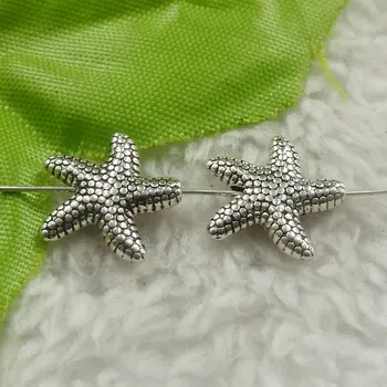 

264 pieces antique silver starfish spacers 14x3.5mm #4484