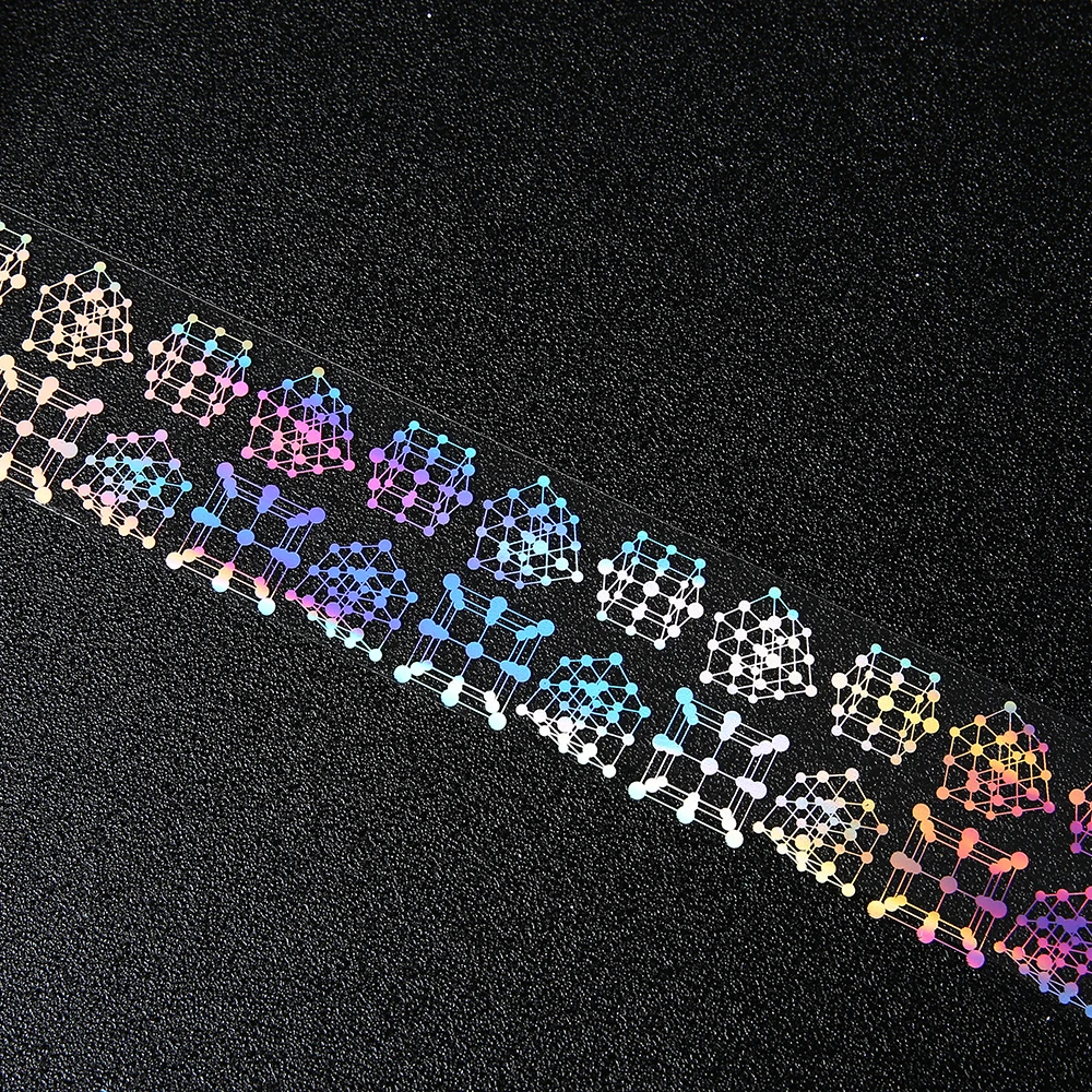 1 рулон 4*100 см голографический лазер звездное небо Фольга для ногтей геометрические узоры для домашнего маникюра искусство передачи инструмент для ногтей
