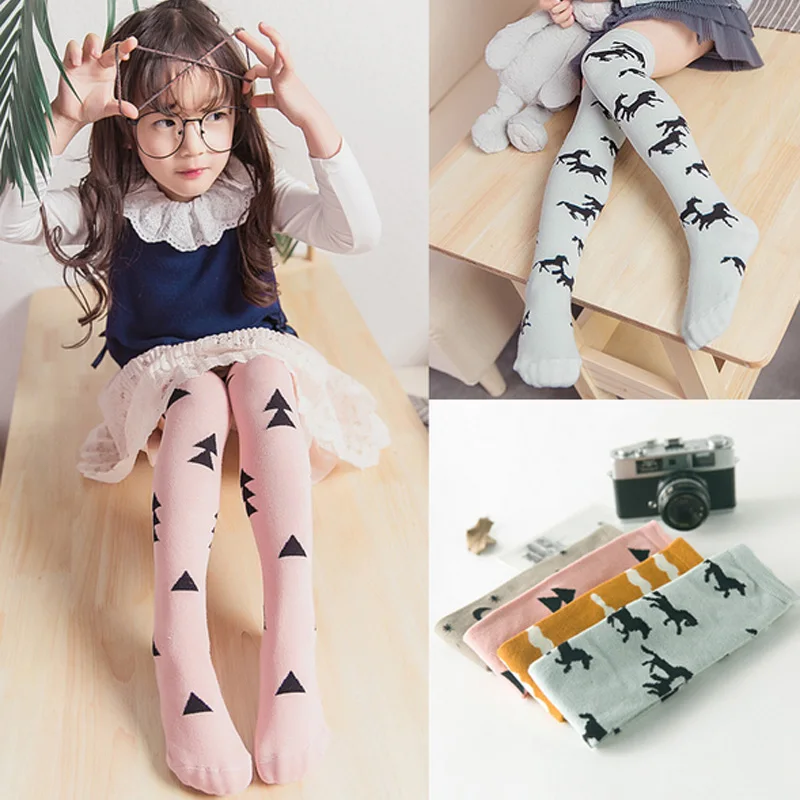 

Cotton Girls Boot Socks Leg Warmers Cartoon Long Printed Children's Spring Autumn Knee High Baby Kids Socks For Children