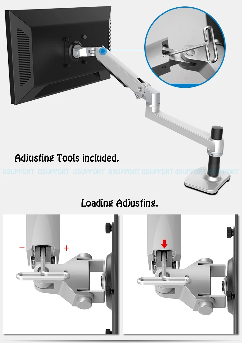 Suporte de Montagem Braço de Alumínio de Alta Desktop Mola Mecânica Movimento Completo 17-32 Polegada Monitor Qualidade Suporte Max. Loading 10kgs - Image 4