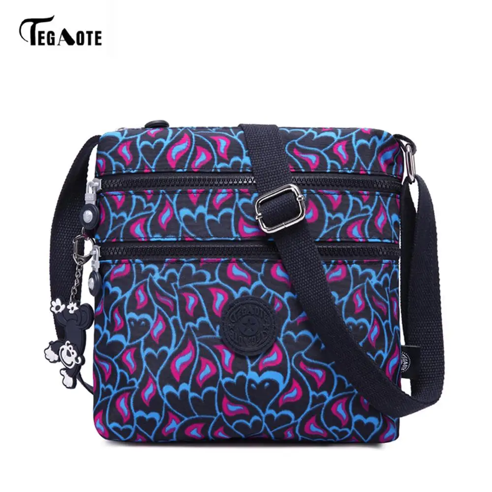 TEGAOTE, известный бренд, мультяшная нейлоновая сумка, повседневные сумки-мессенджеры, женская сумка на плечо, водонепроницаемая пляжная сумка - Цвет: 910 05