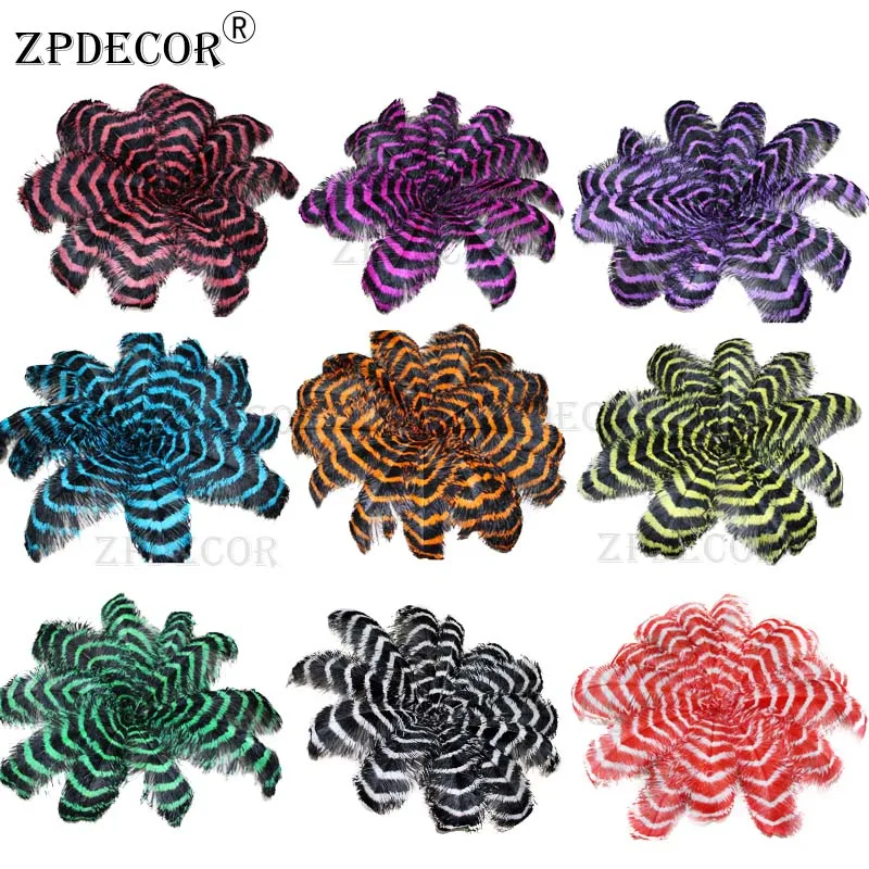 

ZPDECOR 70-75 CM Striped Ostrich Feathers Mix Color