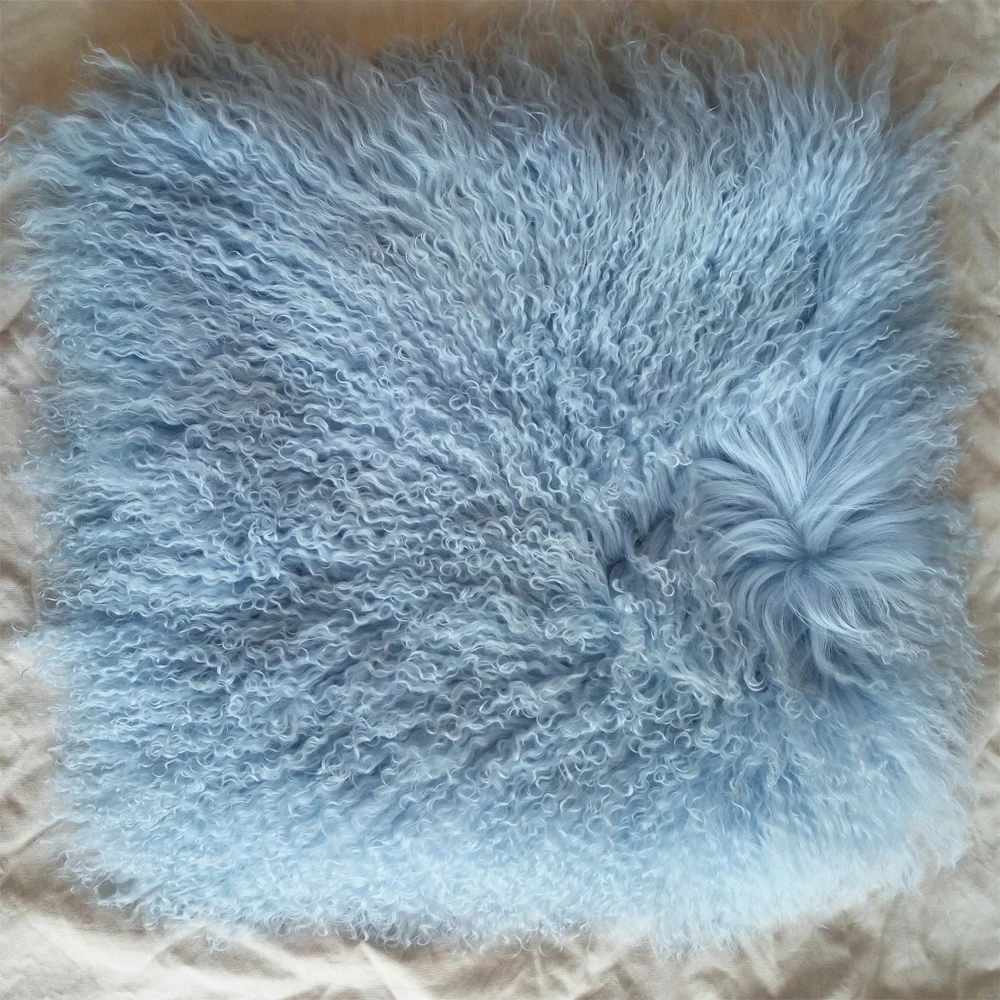 real mongoian fur pillow cover vintage fur cushion cover for sofa light blue decorative pillows chair - Blue Decorative Pillows real mongoian fur pillow cover vintage fur cushion cover for sofa light blue decorative pillows chair - Blue Decorative Pillows