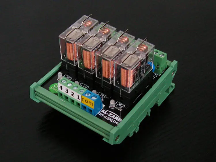 

DC 12V Relay DIN Rail Mount 4 SPDT 16A Power Relay Interface Module,OMRON G2R-1