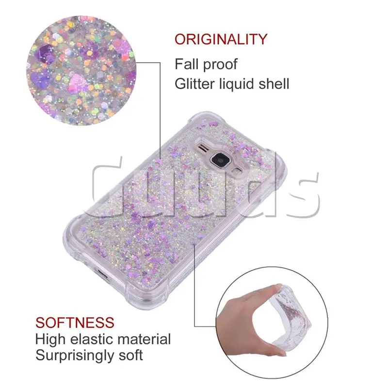 Dynamic Liquid Glitter Sand Quicksand Star TPU Case for Samsung Galaxy J1 2016 J120 - Rose