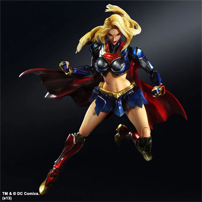 ALEN Play Arts KAI DC COMICS NO.7 SUPERGIRL PVC Action Figure Collectible Models Toys 28cm