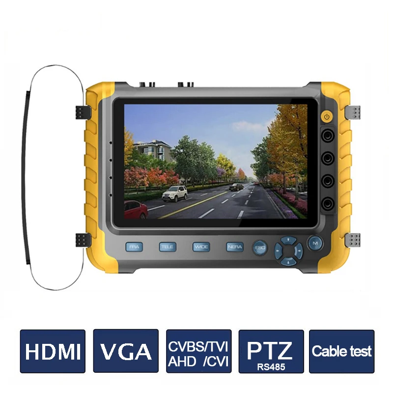 5 дюймовый TFT ЖК HD Мп 8 AHD CVI TVI CVBS Аналоговый тестер камеры безопасности монитор с PTZ