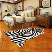 Зебра-ковер для гостиной из воловьей кожи strpe коврик из искусственной кожи Имитация животных файл ковры для спальни лохматый домашний декор дропшиппинг