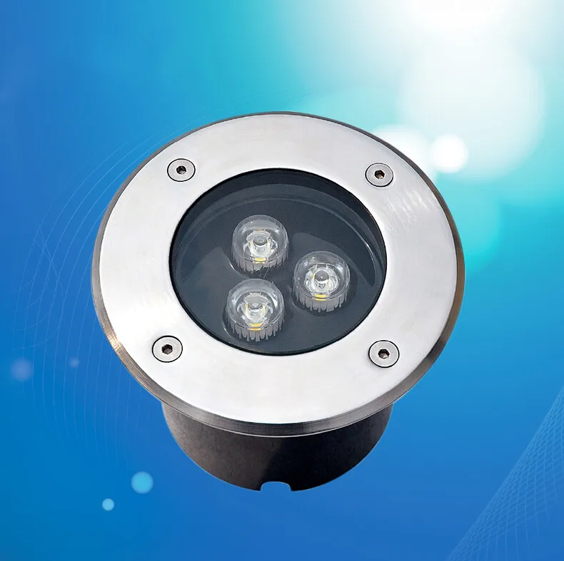 Retail 3*3W LED underground light steel lamps garden outdoor LED floor light IP68 DC12V