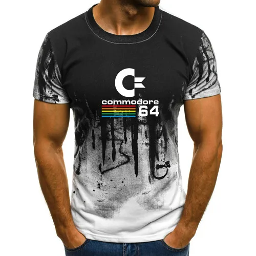 

2019 new summer casual fashion ultra-thin Commodore 64 T-shirt printed men's sports short-sleeved shirt.