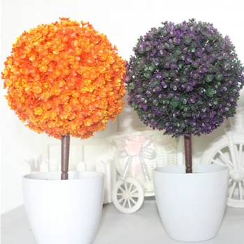 

Artificial flowers mini potted/Small silk bonsai tree ball first single cherry ball /Home decor artificial plants