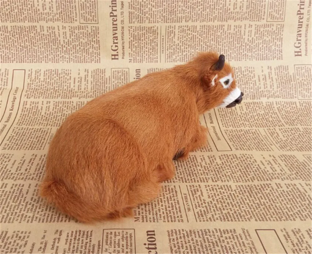 Fancytrader Pop Simulation Cow Model Toys Plastic Fur Mini Yellow Cattle Doll Gift Props 6