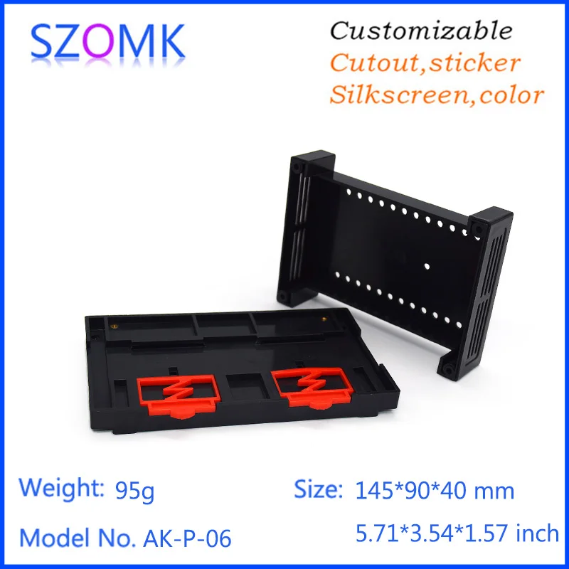 

10 pcs szomk plastic housing din rail enclosure electrical cabinet pcb project circuit box instrument enclosure case electronic