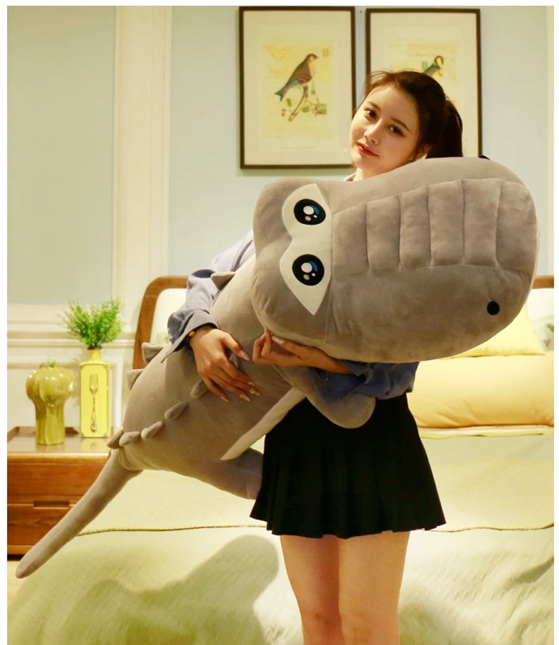 2019 New Giant Cartoon Alligator Plush Toy Big Stuffed Animal Crocodile Plush Doll Pillow for Children Friend Gift Decoration 150cm 200cm DY50636  (1)