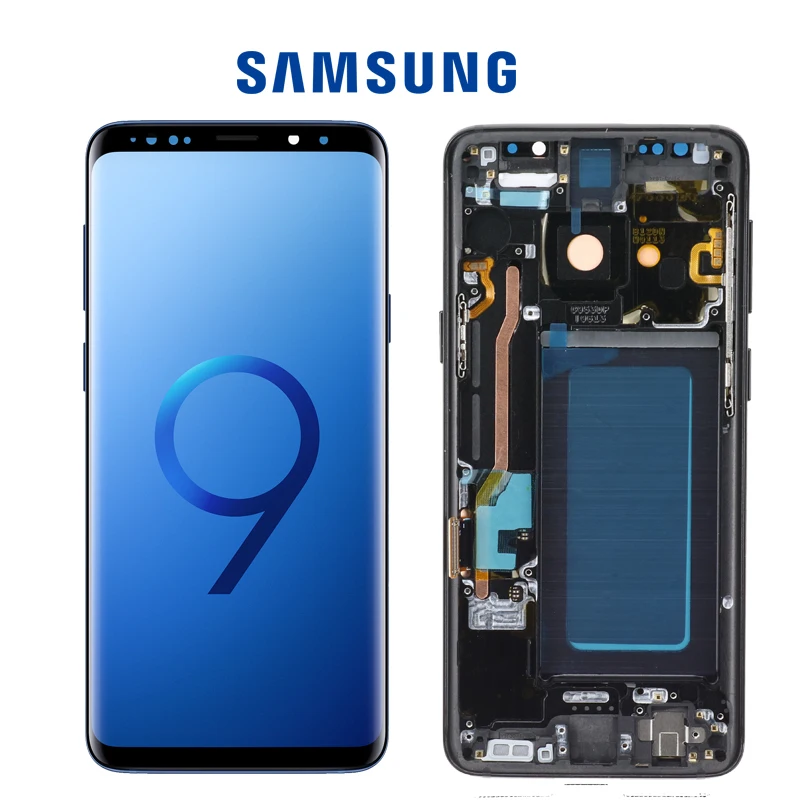 Дисплей с ЖК-экраном для SAMSUNG Galaxy S9 G960 S9 Plus G965 кодирующий преобразователь сенсорного экрана в сборе