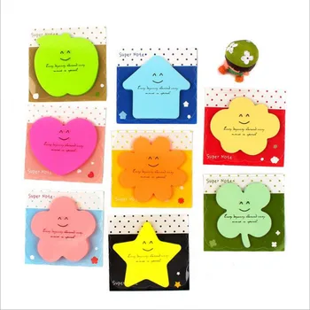 

Children's Stationery Candy-colored Smile Convenient Sticker Cute Kawaii Message Note N Times Stickers School Supplies 3pcs