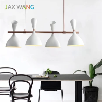 

LED E27 Kitchen Dining & Bar Blakc/White Pendant Lights Modern Iron 4/6 Light Pendant Lamp Living Room Cafe Bar Hanging Lighting
