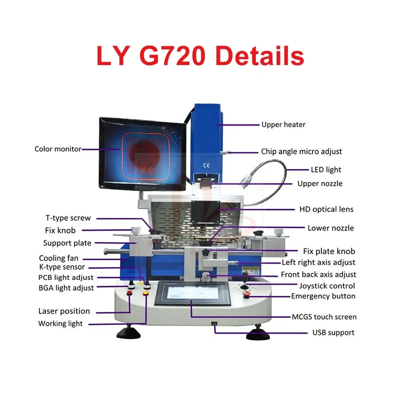 Абсолютно Новый LY G720 полуавтоматическая паяльная станция BGA с Reball Kit для