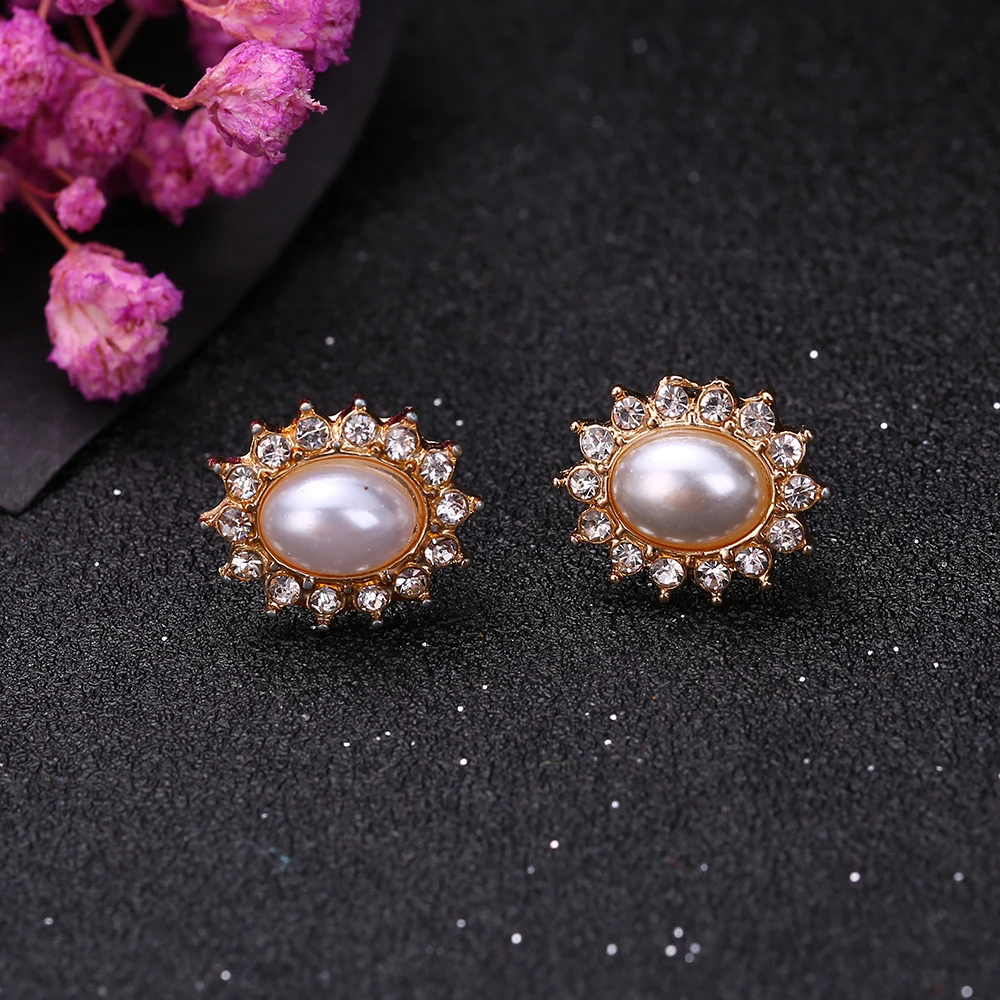 3 pairs/set Bohemian stud earrings set for women new fashion jewelry accessories retro pearl crystal earrings gifts