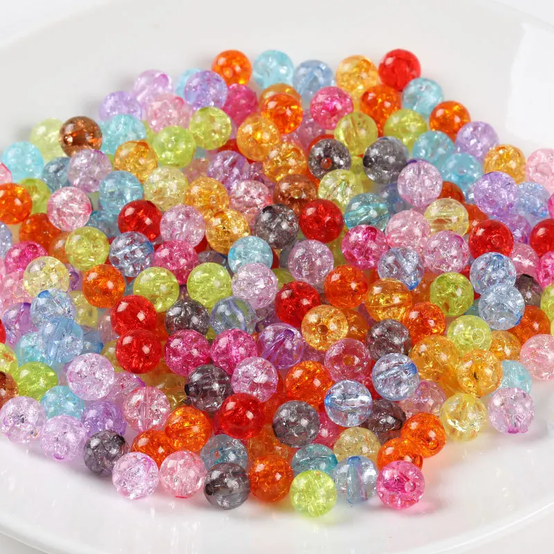 

100pcs 8mm Colorful Acrylic Spacer Beads Round Bead DIY Bracelet Earrings Making Women Fashion Jewelry Findings Accessories