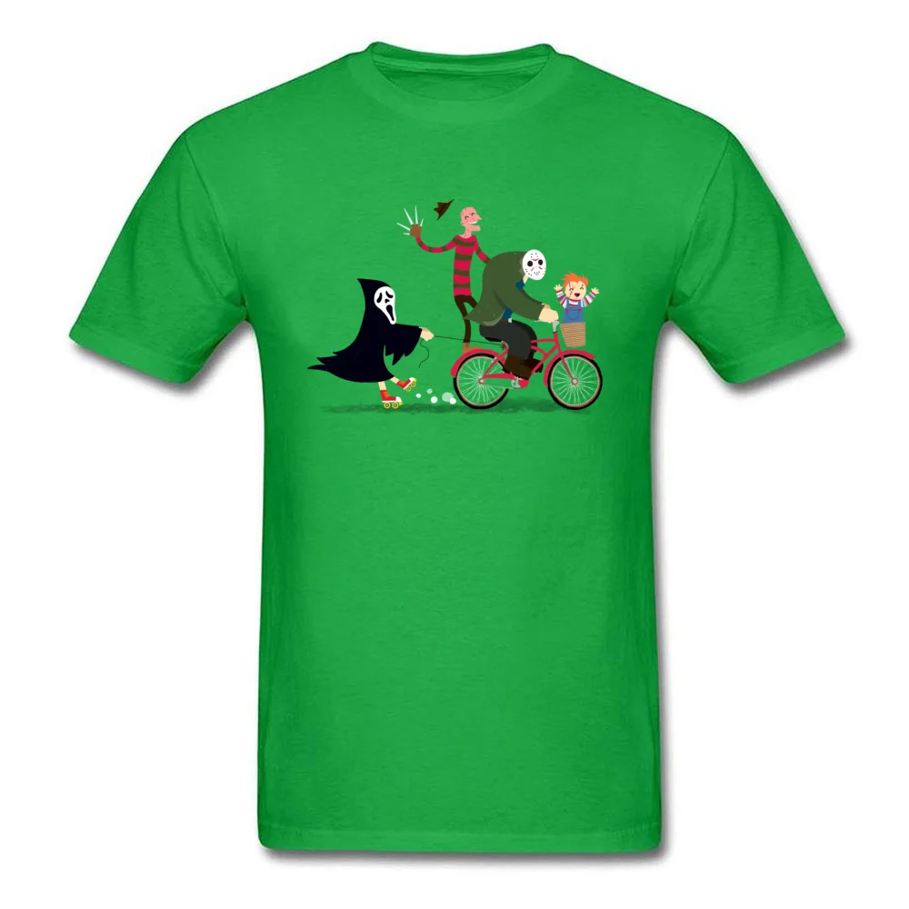 Hot Sale Horror Night Off Fashionable Top T-shirts Crewneck 100% Cotton Fabric Men Tops Shirt Tops T Shirt Thanksgiving Day Horror Night Off green