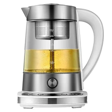 Электрический чайник, стеклянный паровой вареный чайник, черный чайник, паровые чайники, защита от перегрева, функция автоматического отключения