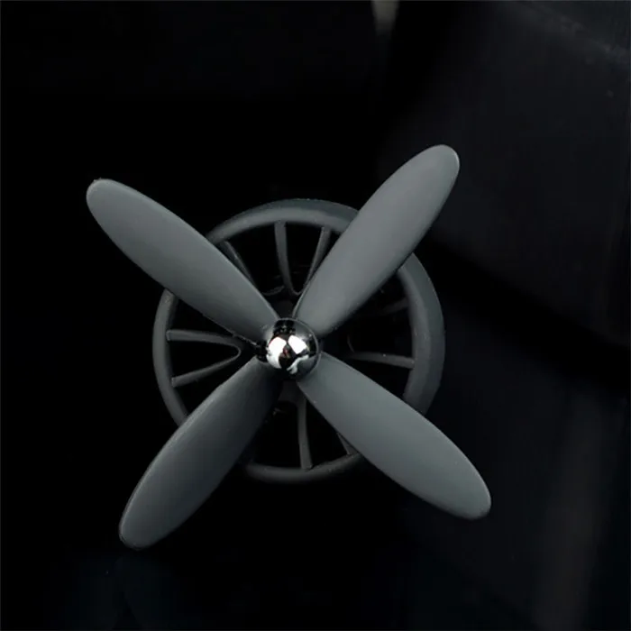 Автомобильный Декор освежитель воздуха Air Force 4 Пропеллер для духов на выходе с зажимом для салона автомобиля, твердый ароматизатор, Ароматический диффузор - Название цвета: Черный