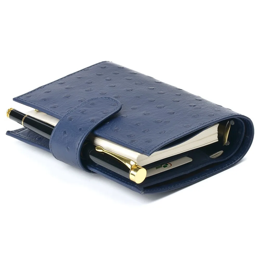 

MIRUI Leather Rings Notebook A7 Size Brass Binder Mini Agenda Organizer Cowhide Diary Journal Sketchbook Planner Big Pocket