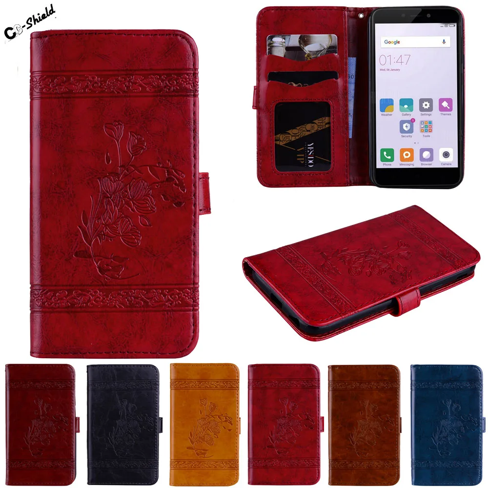

for xiaomi redmi 4 X Case Phone Bumper Fitted for Xiaomi Redmi X4 Red Case mi 4X Plastic Frame Cover Flip Luxury Leather coves