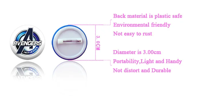 9 шт. Марвел Мститель мультфильм рисунок Кнопки булавки значки 30 мм круглая брошь одежда/сумки аксессуары малыш подарок вечерние ювелирные изделия