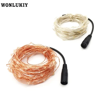 

10M/20M/30M/50M LED Silver Copper Wire String Outdoor Christmas Fairy Lights With Adapter for Holiday Party Weeding Decoration