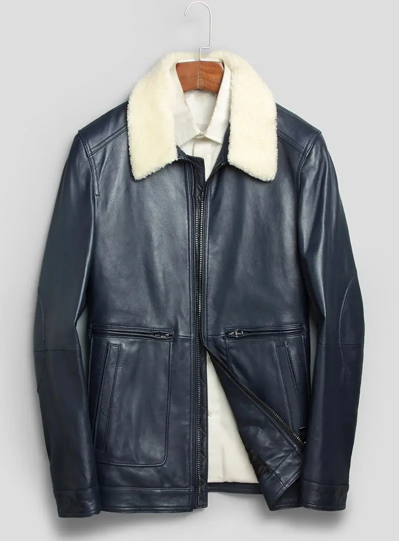 Новая модная куртка с меховым воротником, натуральная кожа, мужская куртка из овчины, зимняя куртка-бомбер, мужская куртка с отложным воротником на молнии