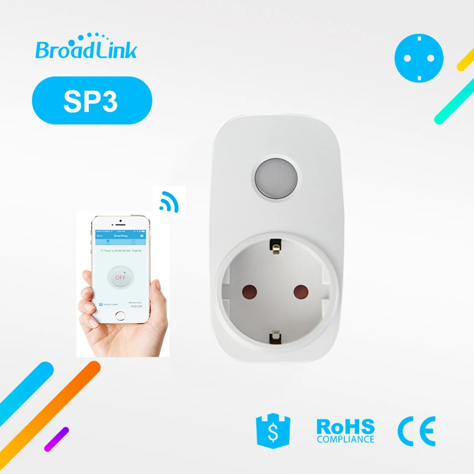 Беспроводной умный блок питания Broadlink SP3 Contros CC EU штепсельная вилка 16A с таймером Wi