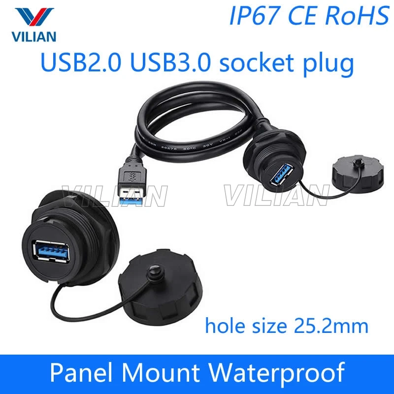 Водонепроницаемый разъем IP67 для розетки USB 2 0 3 0|connector ip67|connector waterproofwaterproof cord |