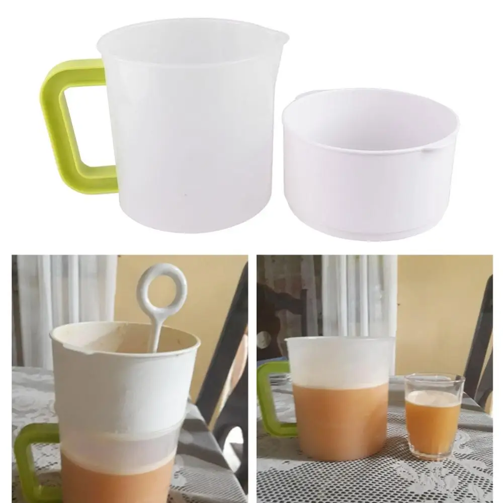 

Set of 4 Nut Milk and Yogurt Juice Draining Strainer with Pitcher Stainless Steel Fine Mesh Filter Pressing Stick and Brush