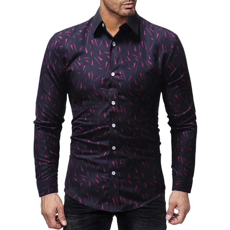 TOLVXHP2018 new best selling men's shirt printing men's casual slim