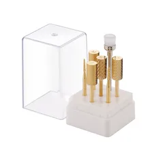 MAKARTT 7 шт. профессиональная насадка для ногтей Биты Набор Электрический пилка для ногтей армированная насадка Серебро Золото для ногтевого дизайна инструменты F0708